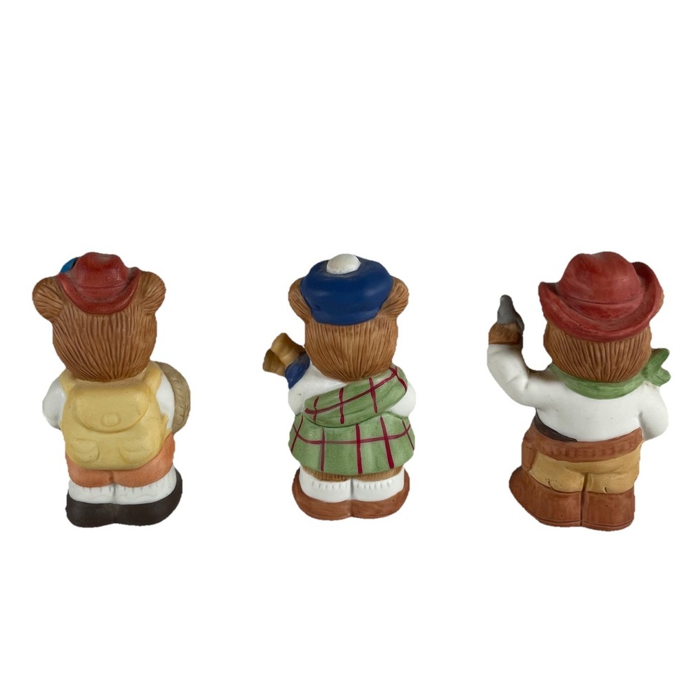 Collectible HOMCO Around the World Playtime Bears Set of 3‎ Porcelain Figurines - Picture 2 of 4